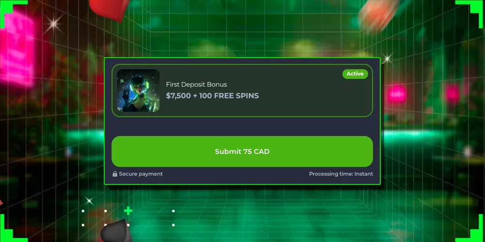 Confirm the deposit