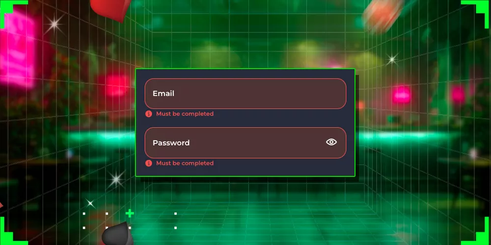 Entering data when logging into your account